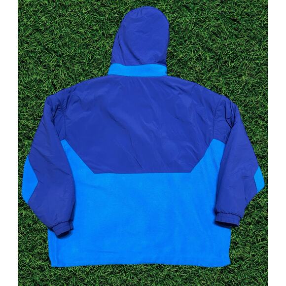 GAP Arctic Fleece Mountain Anorak Coat - Purple/ Blue Color Block - XXL - Picture 2 of 4